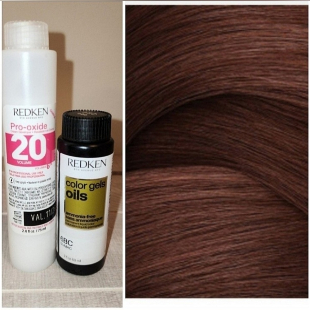 New! Redken Color Gels Oils 6BC permanent hair color 2 Oz w/ developer